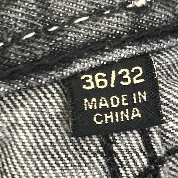 Karl Kani Gold Baggy Jeans Mens 36x32 Black Denim Hip Hop Y2K Jnco Southpole - Picture 5 of 7